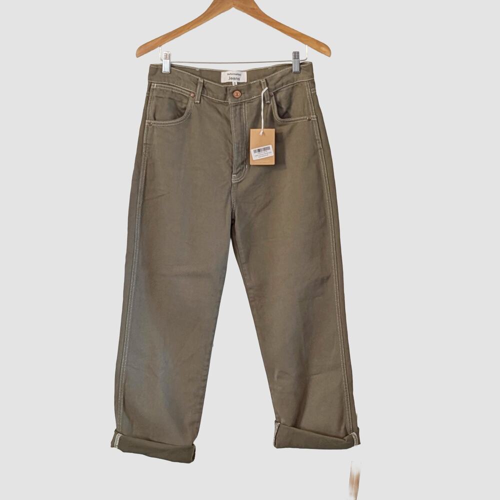 Reformation Jeans Size 30 Cowboy High Rise Straight Jeans Kalamata Green NWT